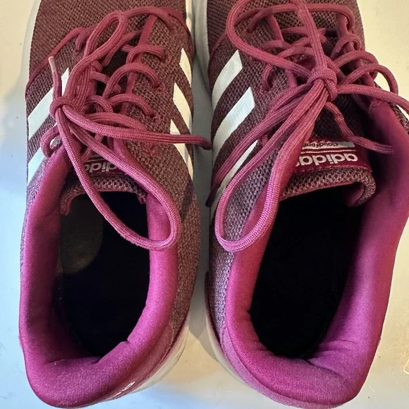 Adidas Womens US Size 9 Cloudfoam QT Racer BC0006 Red Maroon White Sneaker Shoes - Picture 7 of 8